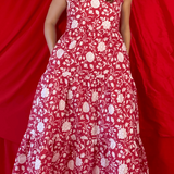 SARA KHATIB DESIGN DRESSES THE PONTE VEDRA DRESS HAUTE RED FLORAL