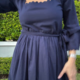 SARA KHATIB DESIGN DRESSES THE WAVENY DRESS - NAVY SCALLOP