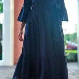 SARA KHATIB DESIGN DRESSES THE WAVENY DRESS - NAVY SCALLOP