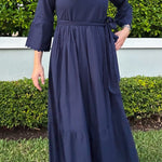 SARA KHATIB DESIGN DRESSES THE WAVENY DRESS - NAVY SCALLOP