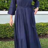 SARA KHATIB DESIGN DRESSES THE WAVENY DRESS - NAVY SCALLOP