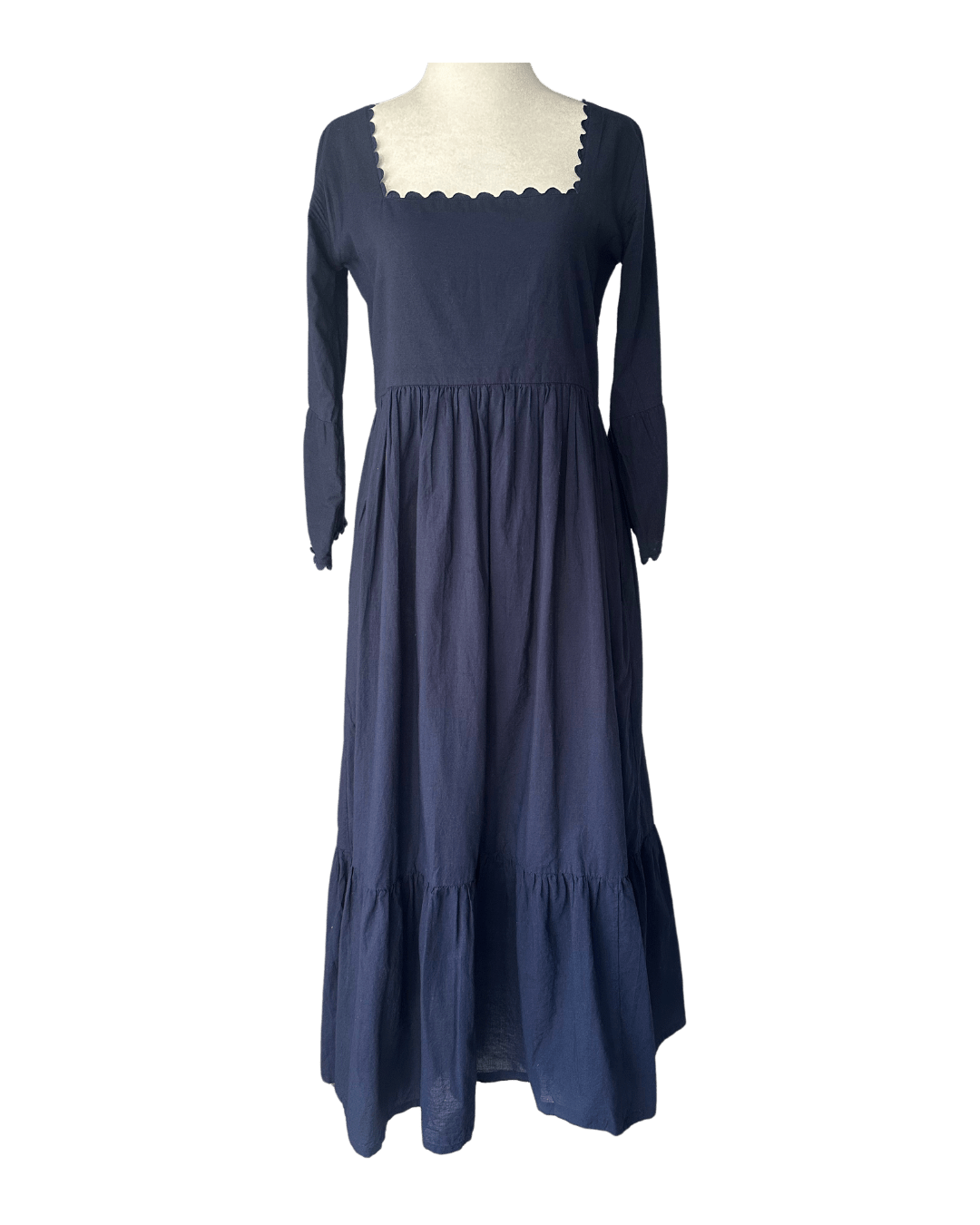 SARA KHATIB DESIGN DRESSES THE WAVENY DRESS - NAVY SCALLOP