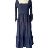 SARA KHATIB DESIGN DRESSES THE WAVENY DRESS - NAVY SCALLOP