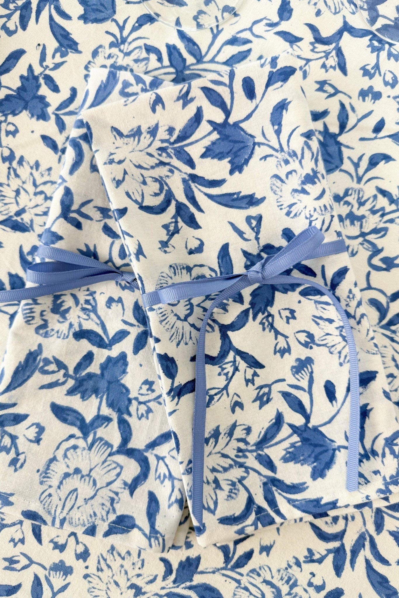 SARA KHATIB DESIGN Napkins Coastal Blue Wildflower Napkins