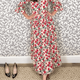 SARA KHATIB DESIGN SKIRT THE SOUTHPORT SKIRT ECRU POPPY