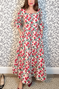 SARA KHATIB DESIGN SKIRT THE SOUTHPORT SKIRT ECRU POPPY