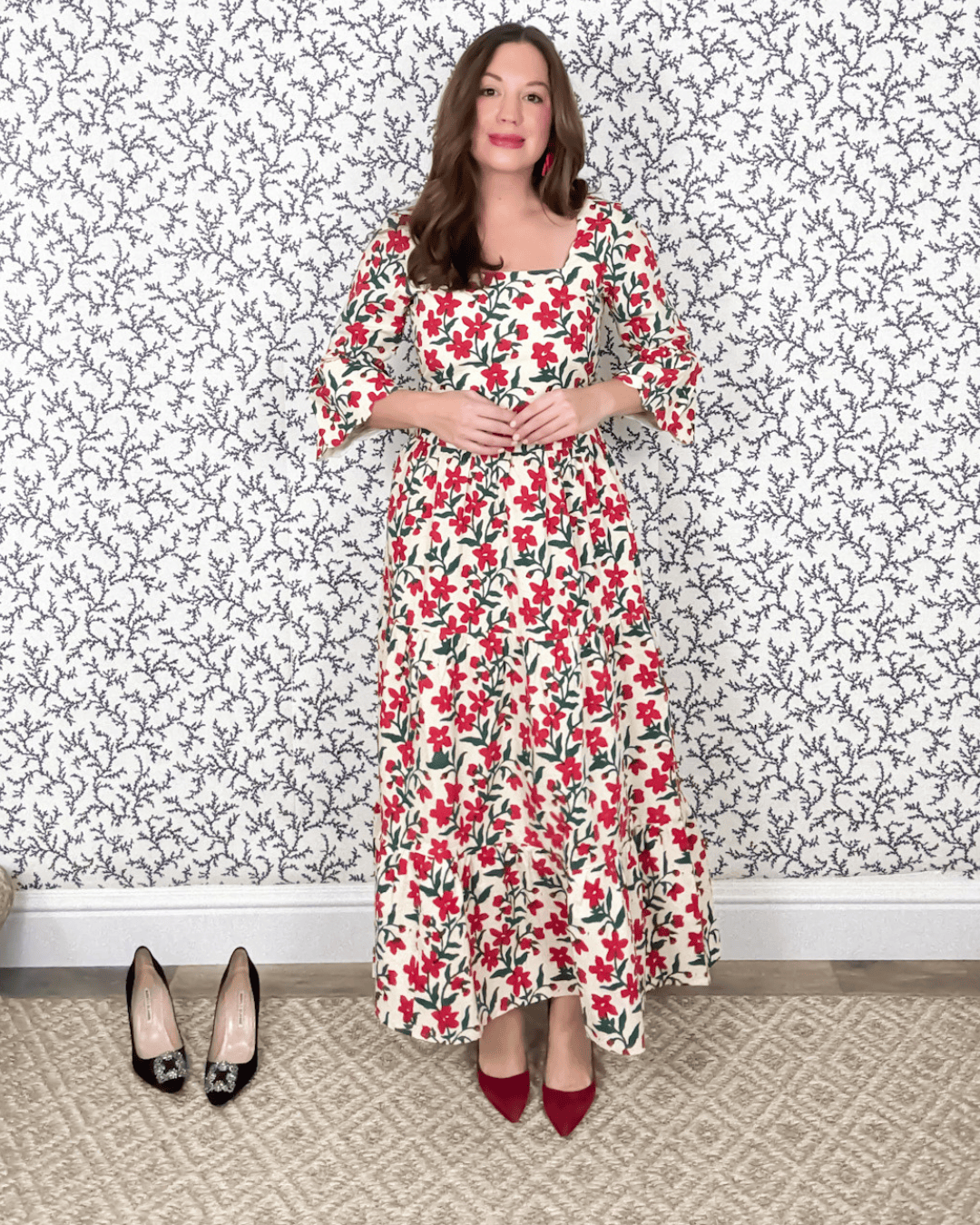 SARA KHATIB DESIGN SKIRT THE SOUTHPORT SKIRT ECRU POPPY