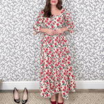 SARA KHATIB DESIGN SKIRT THE SOUTHPORT SKIRT ECRU POPPY