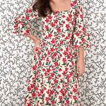 SARA KHATIB DESIGN SKIRT THE SOUTHPORT SKIRT ECRU POPPY