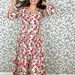 SARA KHATIB DESIGN SKIRT THE SOUTHPORT SKIRT ECRU POPPY