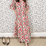 SARA KHATIB DESIGN SKIRT THE SOUTHPORT SKIRT ECRU POPPY