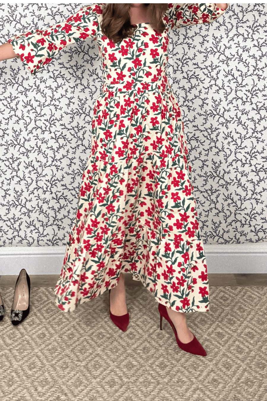 SARA KHATIB DESIGN SKIRT THE SOUTHPORT SKIRT ECRU POPPY