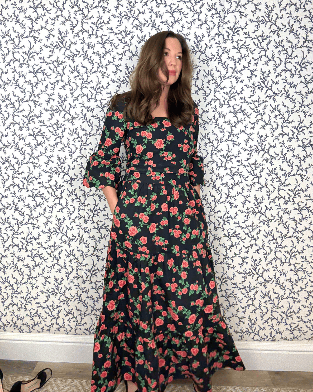 SARA KHATIB DESIGN SKIRT THE SOUTHPORT SKIRT ROSE GARDEN