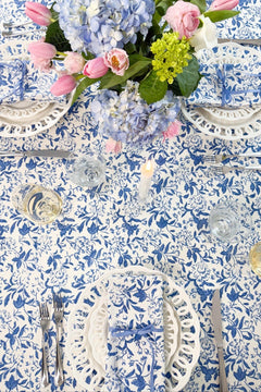 SARA KHATIB DESIGN Tablecloth Coastal Blue Wildflower Tablecloth