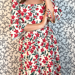 SARA KHATIB DESIGN TOP THE LOWELL TOP ECRU POPPY