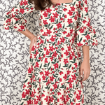 SARA KHATIB DESIGN TOP THE LOWELL TOP ECRU POPPY