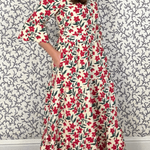 SARA KHATIB DESIGN TOP THE LOWELL TOP ECRU POPPY