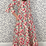 SARA KHATIB DESIGN TOP THE LOWELL TOP ECRU POPPY