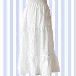 SARA KHATIB DESIGN TOP THE SOUTHPORT SKIRT WHITE POPLIN