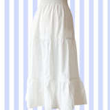 SARA KHATIB DESIGN TOP THE SOUTHPORT SKIRT WHITE POPLIN
