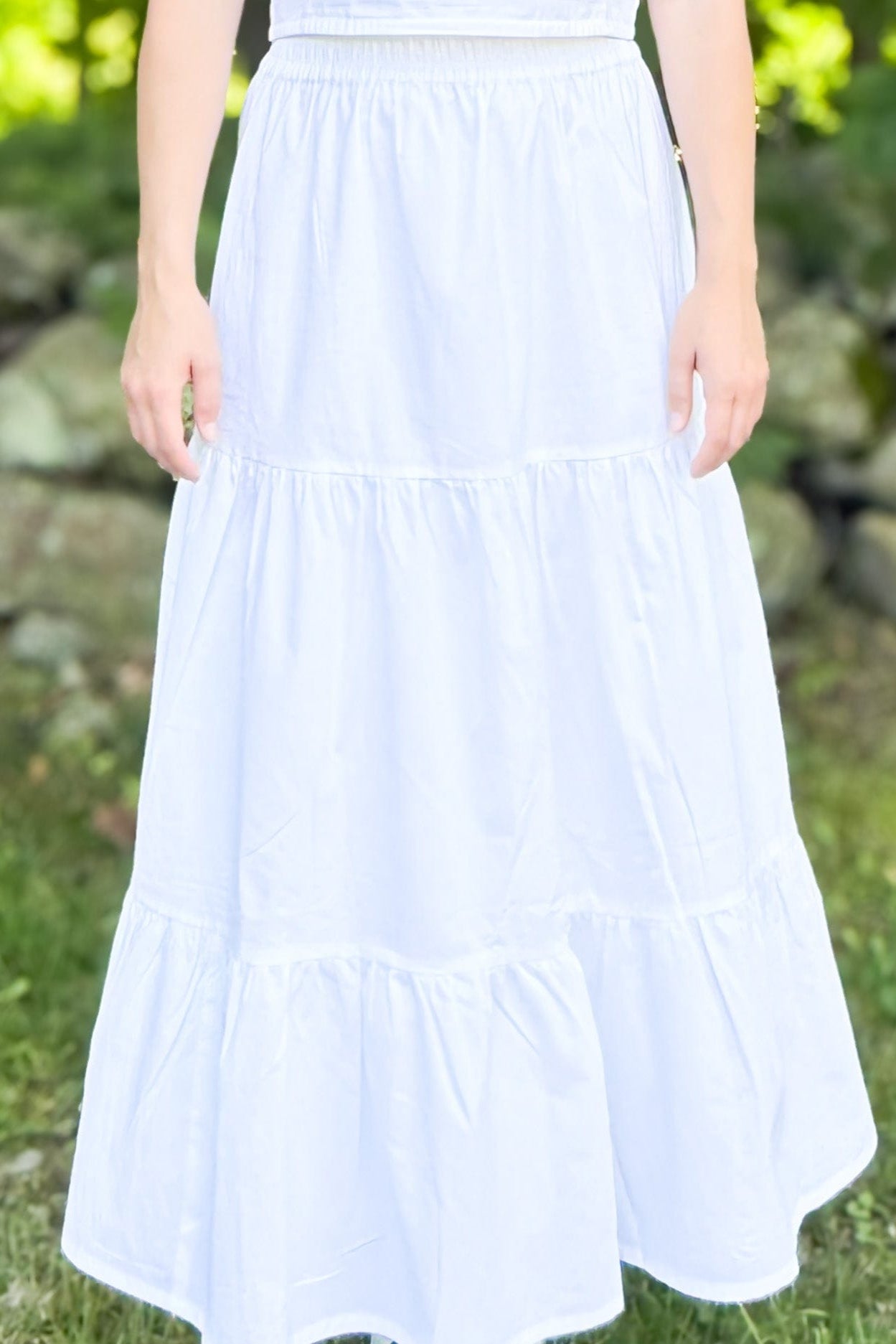 SARA KHATIB DESIGN TOP THE SOUTHPORT SKIRT WHITE POPLIN