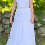 SARA KHATIB DESIGN TOP THE SOUTHPORT SKIRT WHITE POPLIN