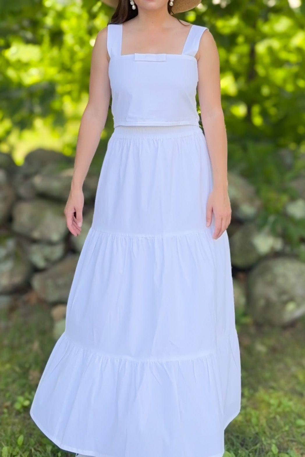 SARA KHATIB DESIGN TOP THE SOUTHPORT SKIRT WHITE POPLIN