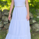 SARA KHATIB DESIGN TOP THE SOUTHPORT SKIRT WHITE POPLIN