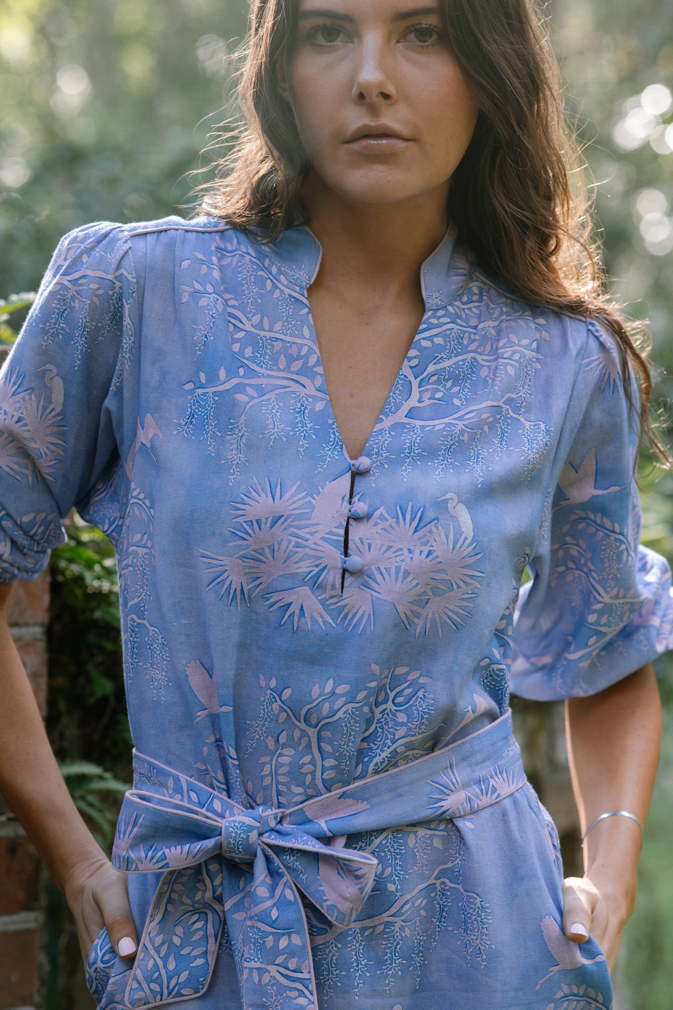 Sarah Alexis Dresses Faith Caftan - Purple Lowcountry Watercolor