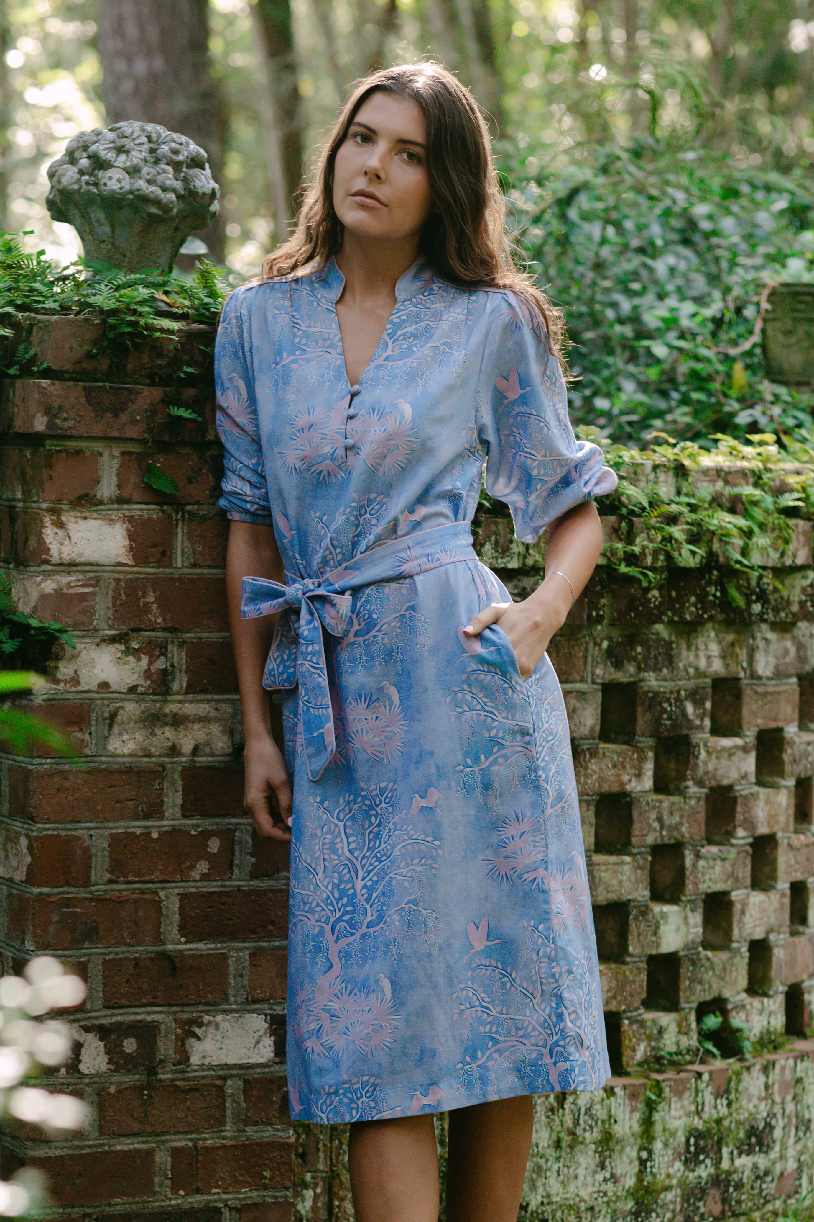 Sarah Alexis Dresses Faith Caftan - Purple Lowcountry Watercolor