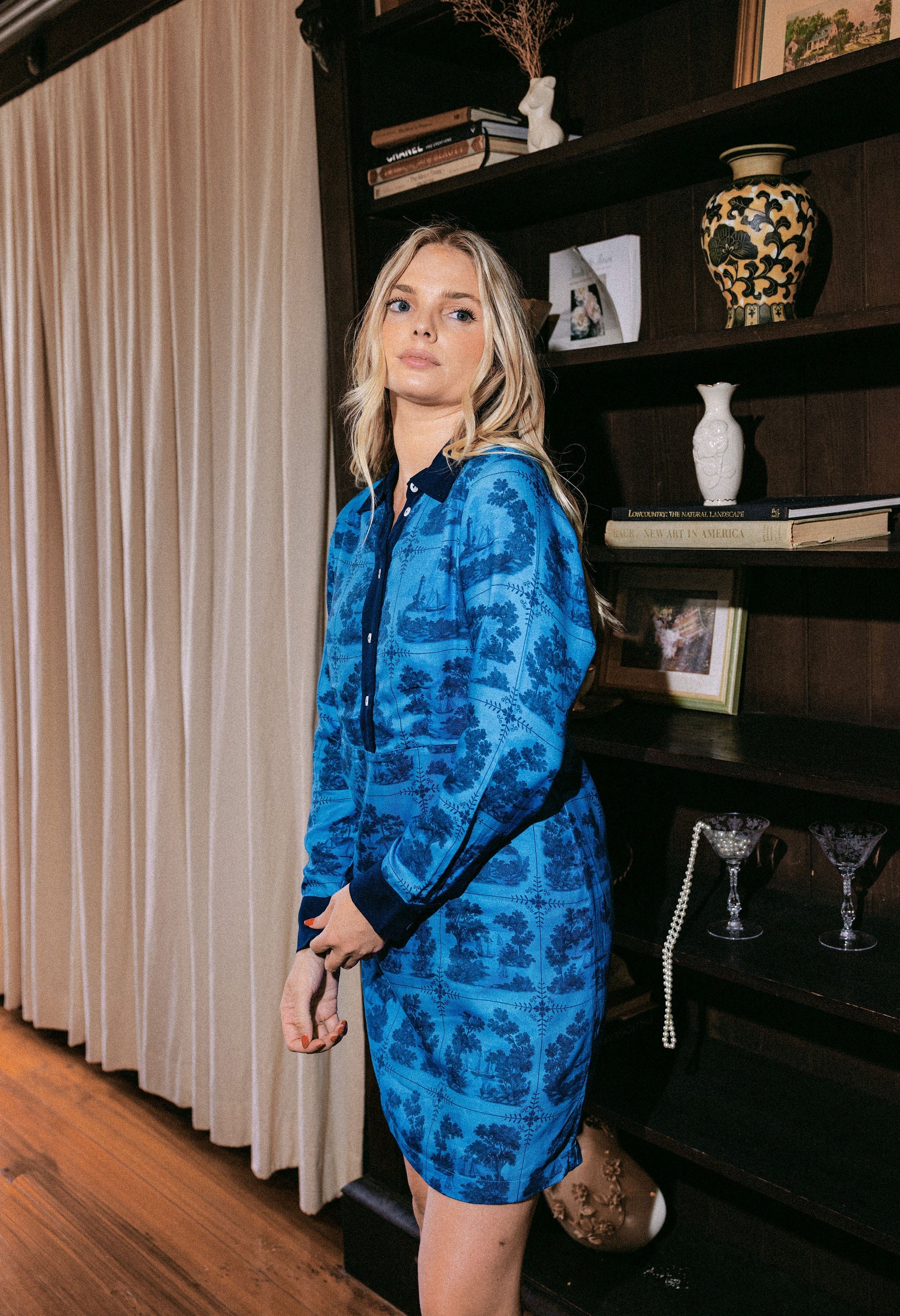 Sarah Alexis Dresses Jenny Shirt Dress - Dark Blue Sailor's Tile