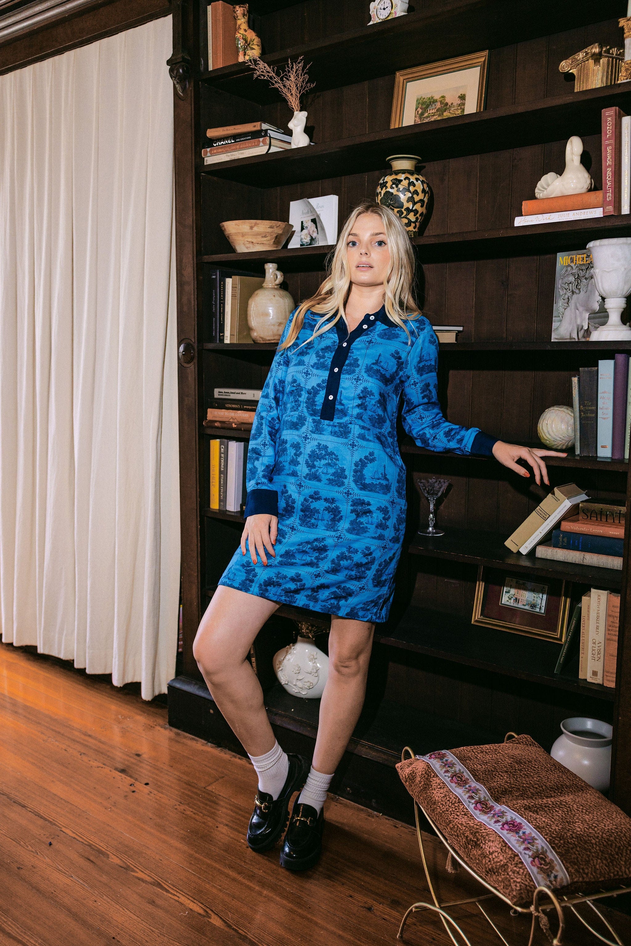 Sarah Alexis Dresses Jenny Shirt Dress - Dark Blue Sailor's Tile