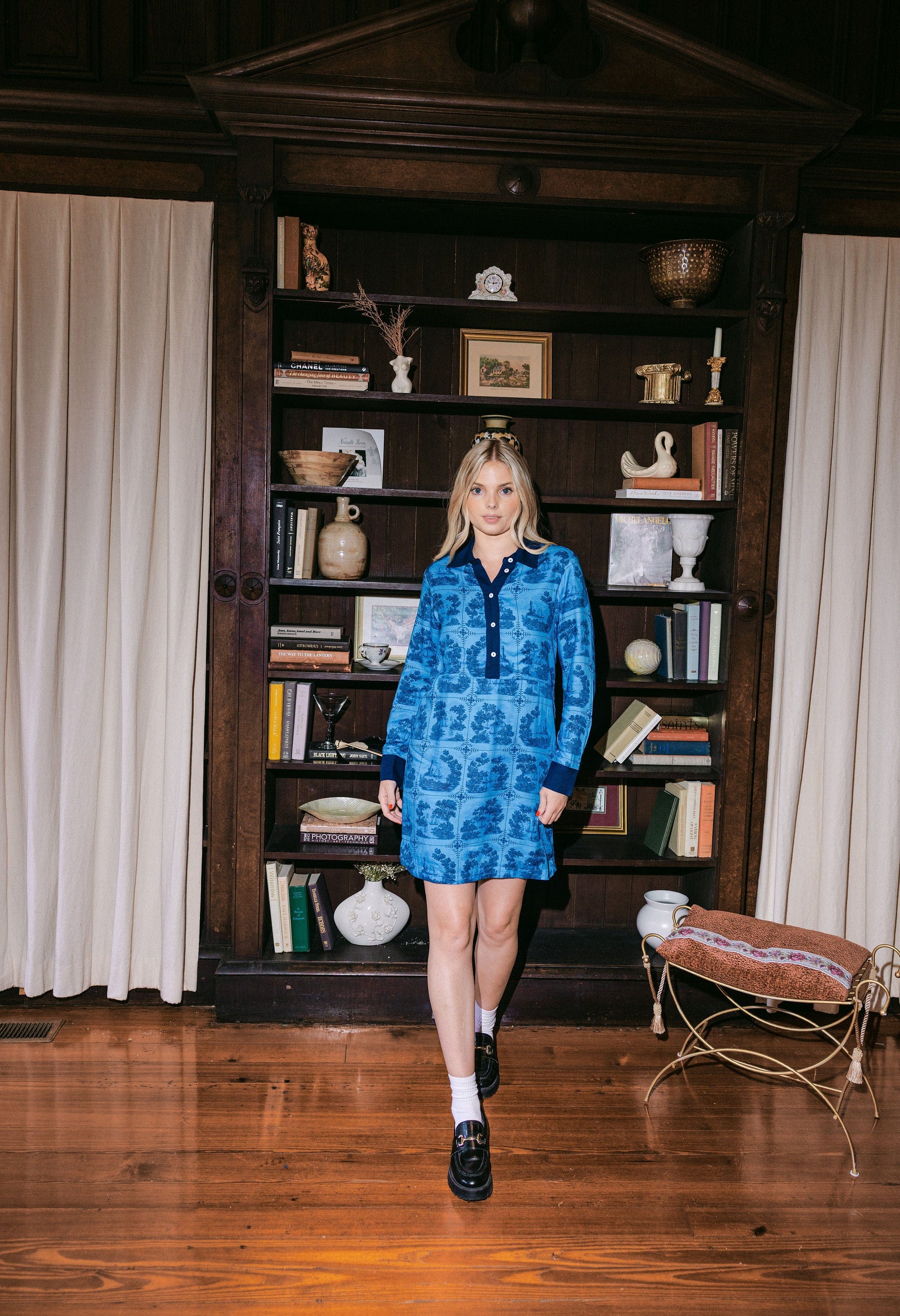 Sarah Alexis Dresses Jenny Shirt Dress - Dark Blue Sailor's Tile