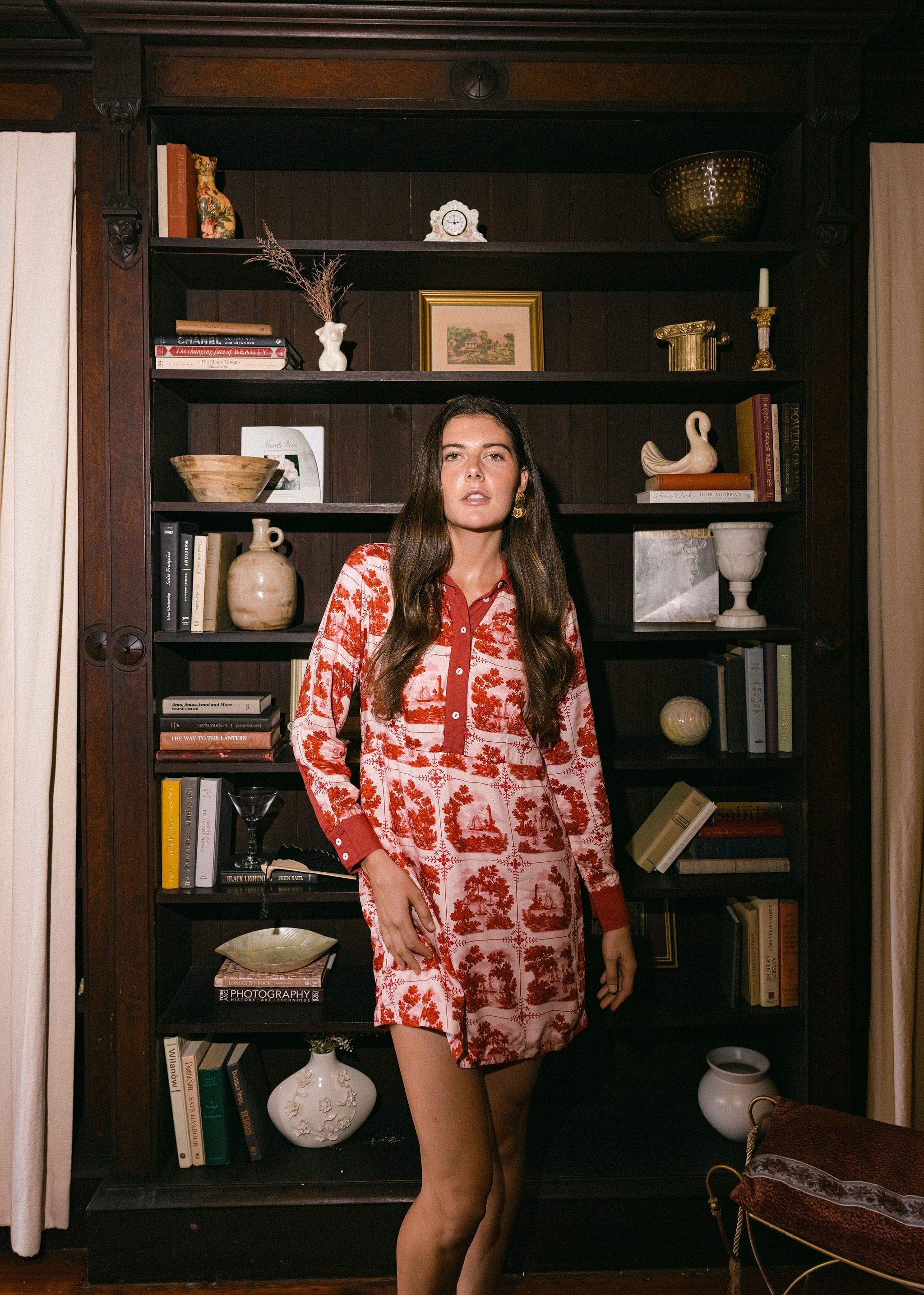 Sarah Alexis Dresses Jenny Shirt Dress - Red Sailor's Tile