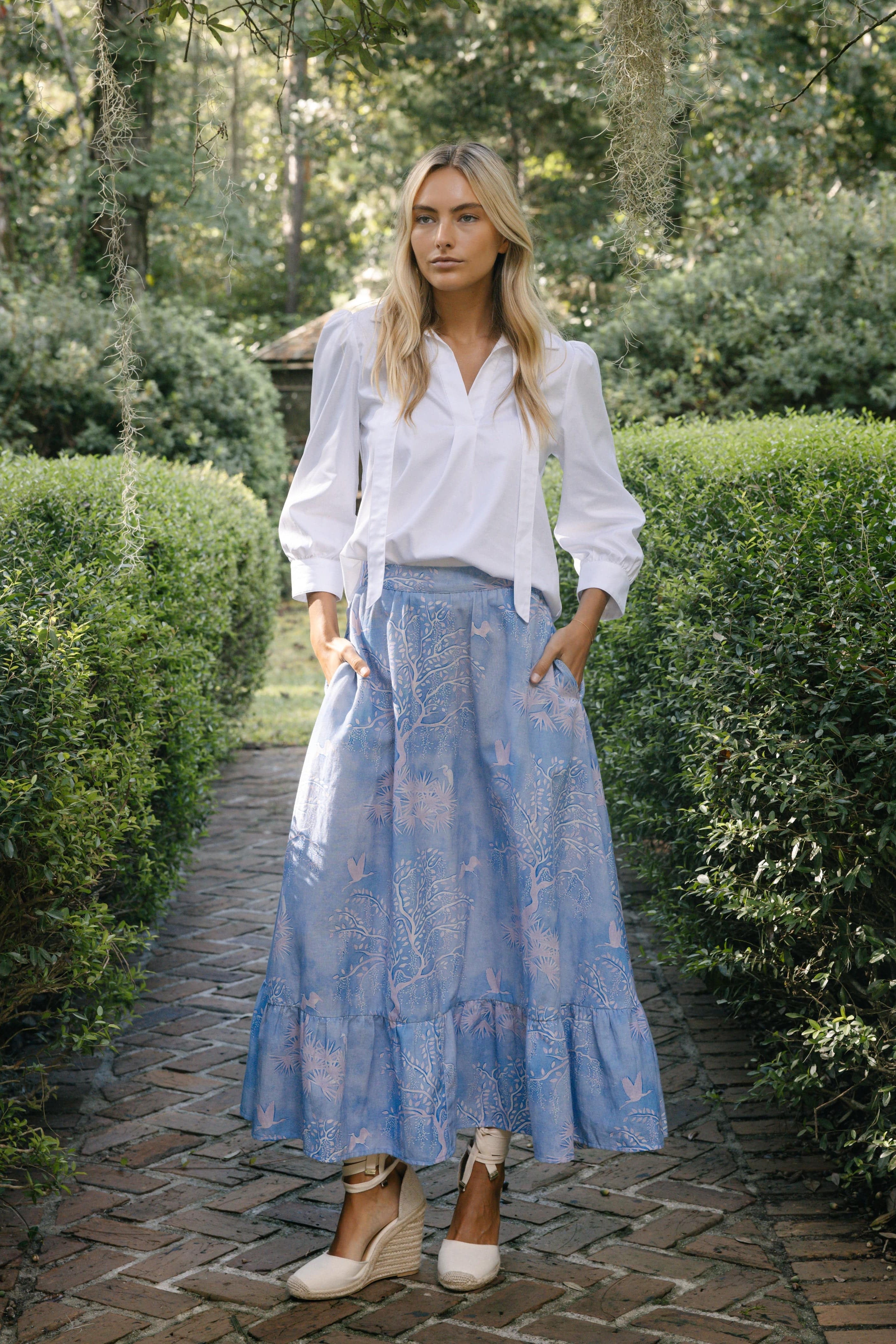 Sarah Alexis Skirt Florence Maxi Skirt - Purple Lowcountry Watercolor