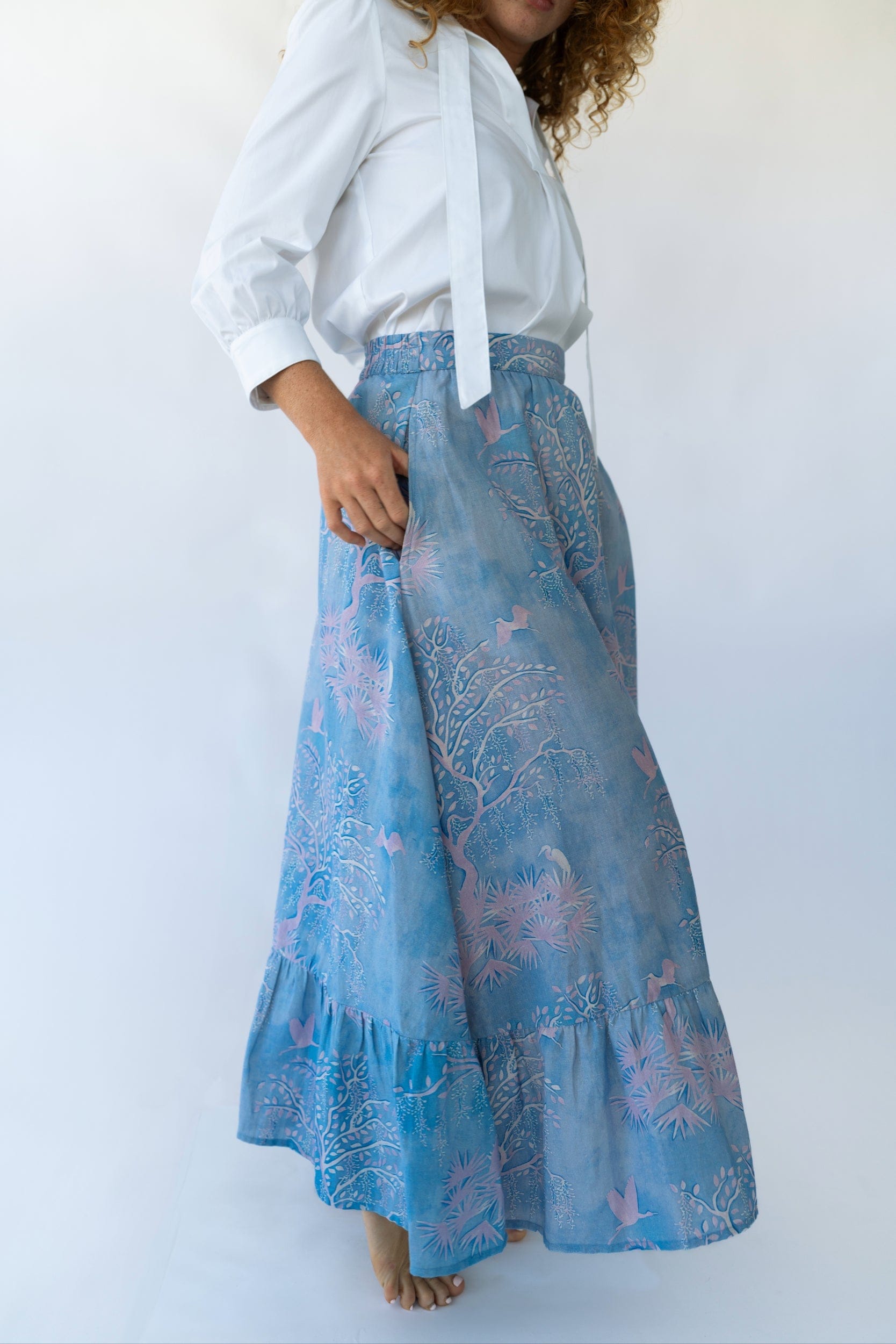 Sarah Alexis Skirt Florence Maxi Skirt - Purple Lowcountry Watercolor