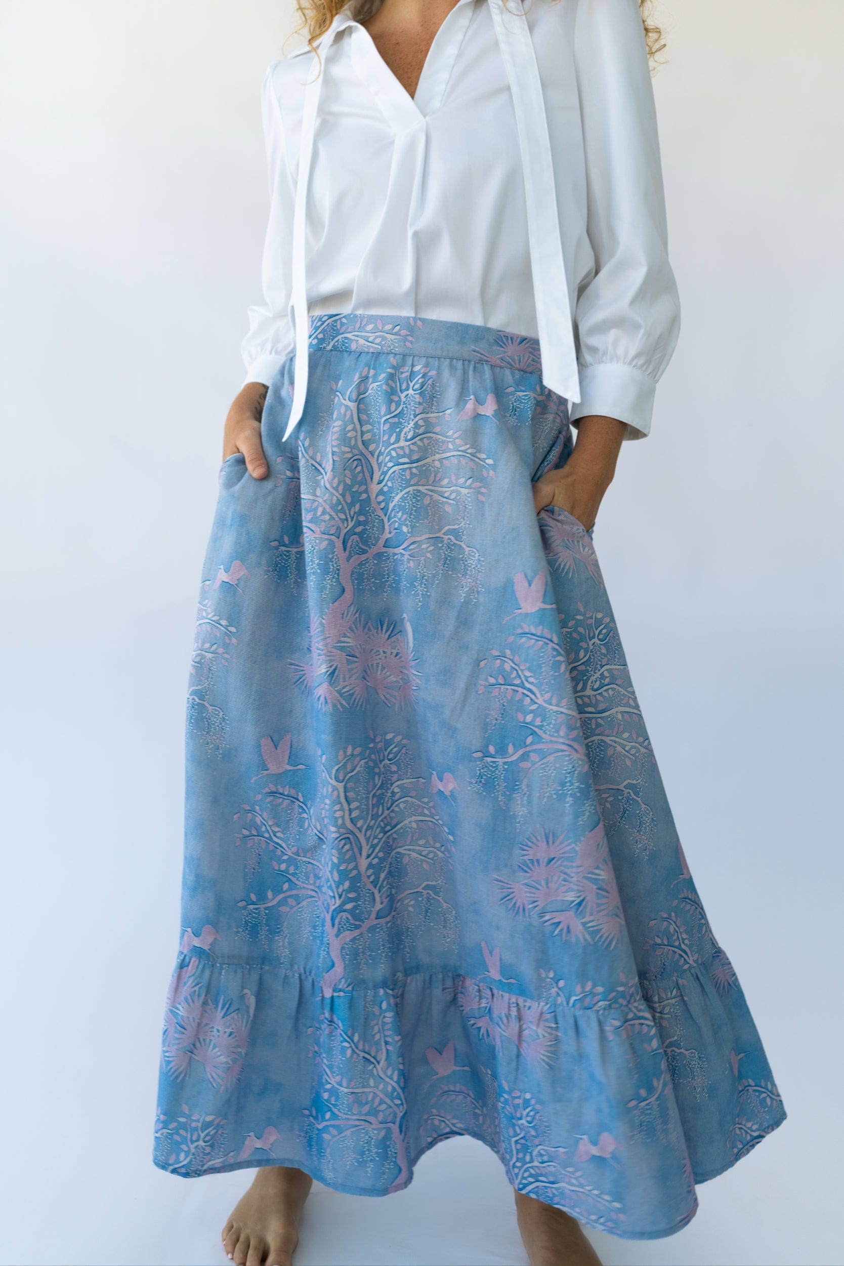 Sarah Alexis Skirt Florence Maxi Skirt - Purple Lowcountry Watercolor