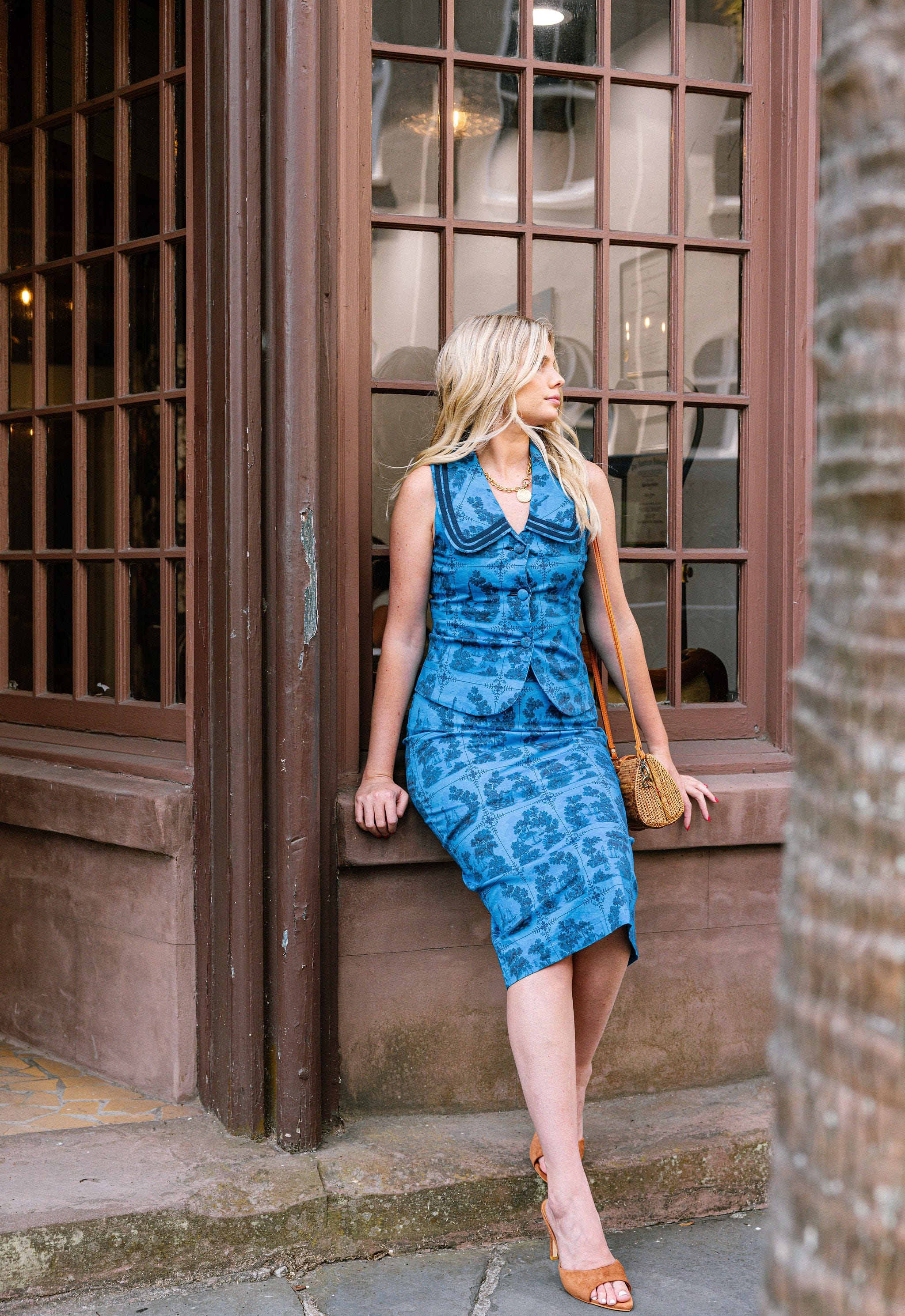 Sarah Alexis Skirts Carol Skirt - Dark Blue Sailor's Tile