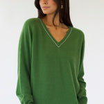 Sarah Alexis Sweater Carey Piped Cashmere Sweater