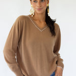 Sarah Alexis Sweater Carey Piped Cashmere Sweater