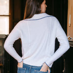 Sarah Alexis Sweaters Meagan Cashmere Polo - White