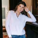 Sarah Alexis Sweaters Meagan Cashmere Polo - White