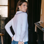 Sarah Alexis Sweaters Meagan Cashmere Polo - White