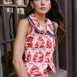Sarah Alexis Tops Elizabeth Vest - Red Sailor's Tile