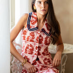 Sarah Alexis Tops Elizabeth Vest - Red Sailor's Tile