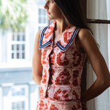 Sarah Alexis Tops Elizabeth Vest - Red Sailor's Tile