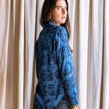 Sarah Alexis Tops Maeve Buttondown Shirt - Dark Blue Sailor's Tile