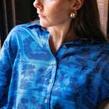 Sarah Alexis Tops Maeve Buttondown Shirt - Dark Blue Sailor's Tile
