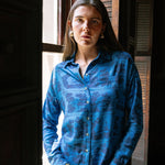 Sarah Alexis Tops Maeve Buttondown Shirt - Dark Blue Sailor's Tile