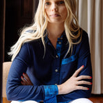 Sarah Alexis Tops Maeve Buttondown Shirt - Navy